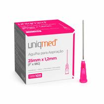 Agulha Para Aspiração 25mm X 1,2mm 18G CX 100un Uniqmed TAMANHO:25MMX1,2MM (1 X 18G) Agulha Para Aspiração 25mm X 1,2mm 18G CX 100un Uniqmed TAMANHO:25MMX1,2MM (1 X 18G)
