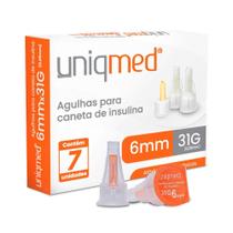 Agulha para Caneta 6mm x 31g com 7 Unidades Uniqmed