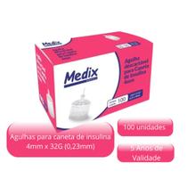 Agulha para Caneta de I nsulina 0,23x4MM (32G x 5/32'') - Caixa com 100 un. Agulha para Caneta de I nsulina 0,23x4MM (32G x 5/32'') - Caixa com 100 un.
