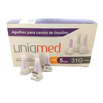 Agulha para Caneta de I nsulina 5mm 31G 0,25mm c/ 100 Uniqmed Agulha para Caneta de I nsulina 5mm 31G 0,25mm c/ 100 Uniqmed