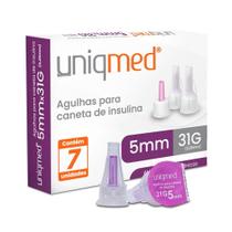 Agulha para Caneta de I nsulina 5mm x 31g com 7 Unidades Uniqmed Agulha para Caneta de I nsulina 5mm x 31g com 7 Unidades Uniqmed