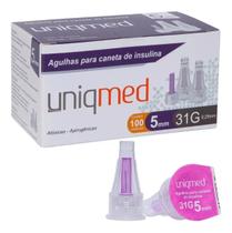 Agulha para caneta de insulina 5mm 31g 100 unidades uniqmed