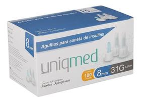 Agulha Para Caneta De Insulina Uniqmed 8mmx31g 100 Unidades