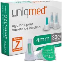 Agulha para Caneta Universal 4mm 32g 0,23mm Uniqmed Caixa com 7 Agulhas