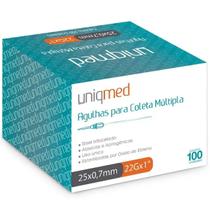 Agulha Para Coleta De Sangue Múltipla A Vácuo 25x0,8MM 21Gx1 UNIQMED