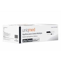 Agulha para coleta múltipla de Sangue a Vácuo 0,7x25mm 22G c/100 Uniqmed