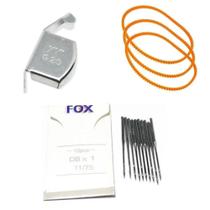 Agulha para Overloque DCX1-11/75 / Kit 3 correias / Guia Magnético G-20 Agulha para Overloque DCX1-11/75 / Kit 3 correias / Guia Magnético G-20