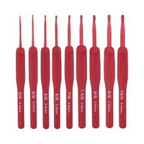 Agulhas De Crochê Ergonômicas Vermelhas 9PCS Agulhas De Tricô Extra Longas Para Mãos Artríticas