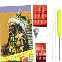 Agulhas Furador Manual Agulhão Longa Curva Costurar Mão 26pç