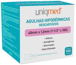 Agulhas Hipodérmica Descartáveis 40Mmx1,2Mm 100 Unid Uniqmed