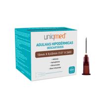 Agulhas hipodermicas descartaveis 13mm x 0,45mm (1/2 x 26g)