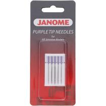 Agulhas para máquinas de costura Janome Purple Tip, tamanho 90/14, pacote com 5