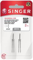 Agulhas para máquinas de costura SINGER Twin Universal 2025 tamanho 90/14 Agulhas para máquinas de costura SINGER Twin Universal 2025 tamanho 90/14