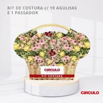 Agulheiro Cesta Círculo - Kit de Costura c/ 19 Agulhas e 1 Passador
