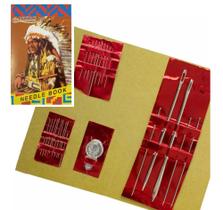 Agulheiro Índio - Needle Book - Pacote Com 24 Agulhas de Mão + Passador Linha