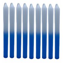 Aib vela palito tradicional bicolor kilo 18cm branca e azul Aib vela palito tradicional bicolor kilo 18cm branca e azul
