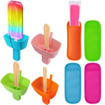 AIERSA 8 unidades de Suportes de Silicone para Picolé com Capas AIERSA 8 unidades de Suportes de Silicone para Picolé com Capas