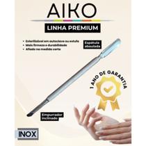 Aiko Espátula de Cutícula linha Premium - Espátula arredondada e empurrador tipo "pau de laranjeira"