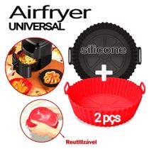 air fryer 2 em 1 Cesta forro forma protetor silicone microondas forninho reutilizável - SHOP7