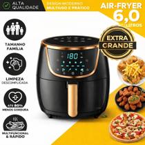 Air Fryer 5L 1500W Digital Touch Sem Óleo Fritadeira Elétrica Alta Potência Preparo Rápido Crocante Saudável Timer 60min Temperatura Ajustável