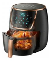 Air Fryer Antiaderente 6.5l Alimentos S/ Óleo 1700w Saudável Preto Com Detalhes Dourado/rose Gold