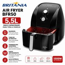 Air Fryer Britânia 5,5L 1500W Redstone Cesto Antiaderente Fritadeira Sem Óleo Timer 60 Min Air Fryer Britânia 5,5L 1500W Redstone Cesto Antiaderente Fritadeira Sem Óleo Timer 60 Min