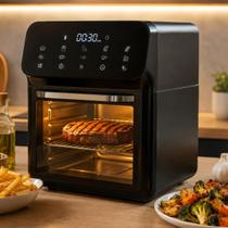 Air Fryer Forno 10 Litro Digital 1350W Painel Touch Sem Óleo Fritadeira Oven Preta Moderna Luxo Air Fryer Forno 10 Litro Digital 1350W Painel Touch Sem Óleo Fritadeira Oven Preta Moderna Luxo