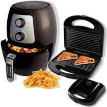 Air fryer fritadeira eletrica 4l e sanduicheira grill kit