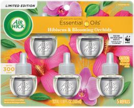 Air Wick Plug in, refil de óleo perfumado, orquídeas de hibisco de 5 quilates