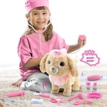 Airbition interativo para cães de pelúcia com kit médico para meninas de 2 a 4 anos Airbition interativo para cães de pelúcia com kit médico para meninas de 2 a 4 anos
