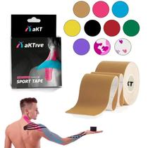 Aktive Tape 5cm x 5m Fita Kinesio para Suporte Muscular, Estética e Drenagem Linfática