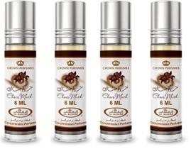 Al-Rehab Choco Musk Perfume Rollerball unissex, 6 ml, pacote 4