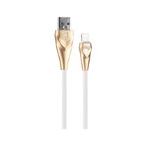 AL810WH - CABO CONE SINC/REC LIGHTNING ALUMINIO 1 metro LINHA ALUMINUM BRANCO/GOLD - ELG