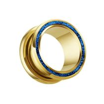 Alargador De Aço Túnel Arbor Com Brilhos Azul Preto Dourado