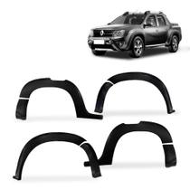 Alargador de Paralama Oroch 2016 a 2021 Poliuretano Preto 8 Pçs