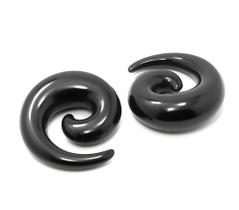 Alargador Espiral Acrílico Preto Alargador Espiral Acrílico Preto