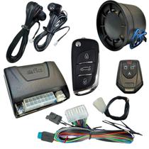 Alarme Automotivo Universal de Segurança Completo Sirene Chave Canivete e Controle Função Travamento Automático e Bloqueio de Motor