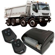 Alarme caminhões auto 12v e 24v fks fk902 2 controles linha pesada corta ignição bloqueador e trava