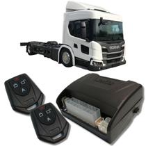 Alarme caminhões auto 12v e 24v fks fk902 2 controles linha pesada corta ignição bloqueador e trava