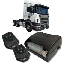 Alarme caminhões auto 12v e 24v fks fk902 2 controles linha pesada corta ignição bloqueador e trava