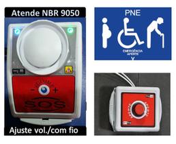 Alarme Cuidado Idoso Pne, Com Fio, Banheiro, sanitário, deficiênte, cadeirante /1b