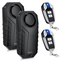 Alarme de bicicleta WSDCAM, pacote com 2 unidades, controle remoto à prova d'água de 113 dB Alarme de bicicleta WSDCAM, pacote com 2 unidades, controle remoto à prova d'água de 113 dB