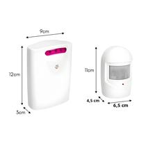Alarme De Entrada De Garagem Sem Fio Multifuncional IR Sensor De Movimento Campainha 1 Receptor 2
