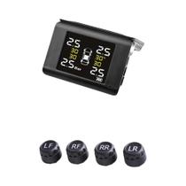 Alarme De Pressão De Pneus Solar Yangood À Prova d'Água Com Display Digital E 4 Sensores Para