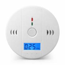 Alarme Detector De Monóxido De Carbono CO Sensor Digital Com Display LCD Branco