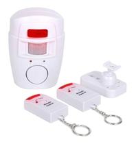 Alarme infravermelho 2 controles remotos 105dB para segurança doméstica