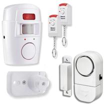 Alarme residencial com Sensor de presença sem fio com 2 Alarmes de porta Janela