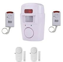 Alarme residencial com Sensor de presença sem fio com 2 Alarmes de porta Janela