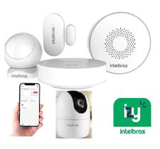 Alarme S/ Fio Casa Inteligente Wifi Smart Iss 1001 Intelbras c/câmera Interna 360 Alarme S/ Fio Casa Inteligente Wifi Smart Iss 1001 Intelbras c/câmera Interna 360