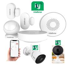 Alarme S/Fio Casa Inteligente Wifi Smart Iss 1001 Intelbras c/câmera interna e externa
